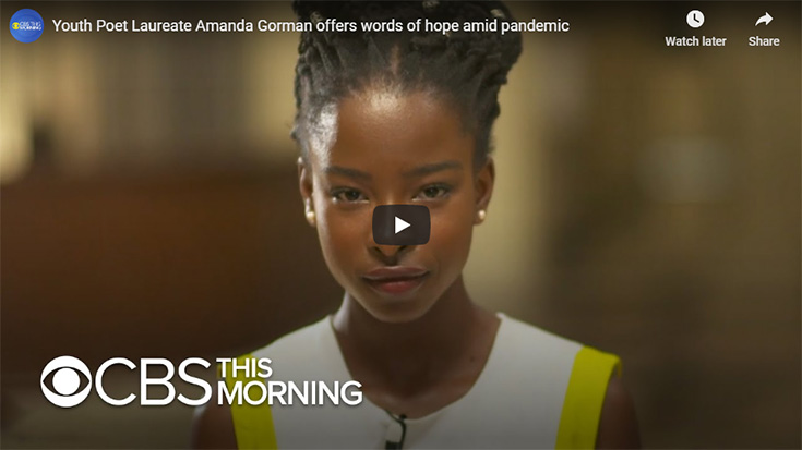 Youth Poet Laureate Amanda Gorman offers words of hope amid pandemic