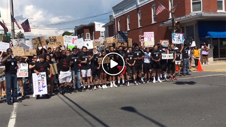 Protest, pushback on Main Street in Watsontown
