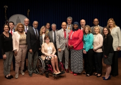 March 26, 2019: Senator Art Haywood joins fellow democrats today to introduce a package of legislation to curb workplace harassment.