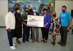 October 6, 2021: State Senator Art Haywood  and Kathryn Ott Lovell, Commissioner of Philadelphia Parks &amp; Recreation presented a check to Simons Recreation Center from the Redevelopment Assistance Capital Program (RACP) in 2020 to complete new construction and renovations.