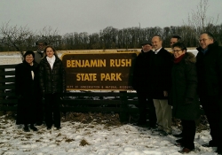 January 29, 2015: I was proud to support Governor Wolf as he signed an executive order restoring the ban on drilling licenses on state land in Philadelphia's Benjamin Rush State Park.