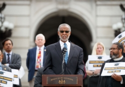 April 13, 2022: Senator Art Haywood speaks at Toddlers to Tassels: A Rally to Fully & Fairly Fund Education.