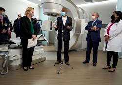Mayo 9, 2022:  Senators Haywood and Collett tour Holy Redeemer Meadowbrook. Redeemer Health in partnership with MD Anderson Cancer Center at Cooper is now using a non-surgical image-guided radiation technology that offers expanded treatment capabilities. Installation of a new linear accelerator (LINAC) was made possible with the help of a $2 million grant from Pennsylvania’s Redevelopment Assistance Capital Program (RACP).