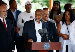 September 7, 2022: Senator Art Haywood joins Gov. Wolf and colleagues to announce an additional $100.5 million to help prevent gun violence in Pennsylvania.