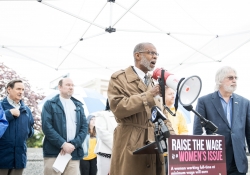 May 17, 2018: Senator Haywood joins colleagues and fair pay activists to urge lawmakers to raise the wage at a Rally in Norristown, PA.