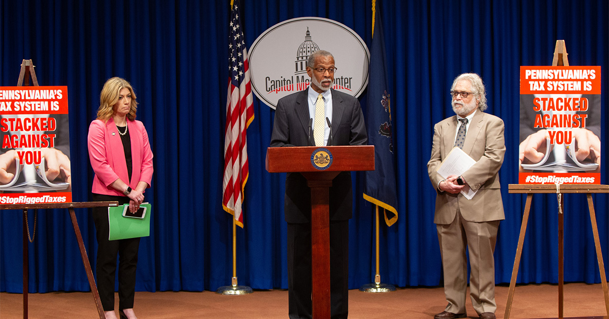 Senators Haywood, Hughes, and Muth Hosted a Fair Share Tax News Conference