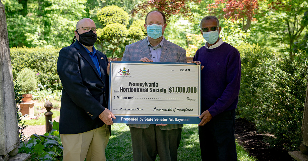 Senator Haywood Presents $1 Million Check to PA Horticultural Society