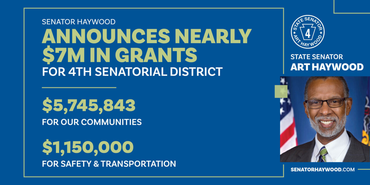 El senador Art Haywood anuncia más de 6,8 millones de dólares para proyectos comunitarios y desarrollo de infraestructuras en los condados de Montgomery y Filadelfia
